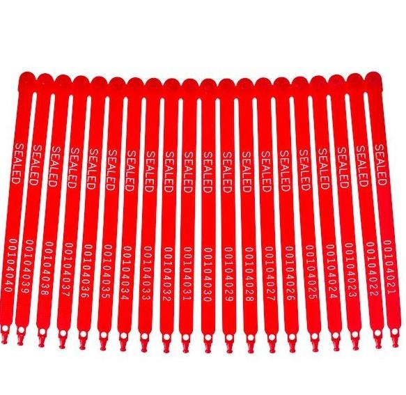 Security Seals – 7.5 inches Fixed Length – Red